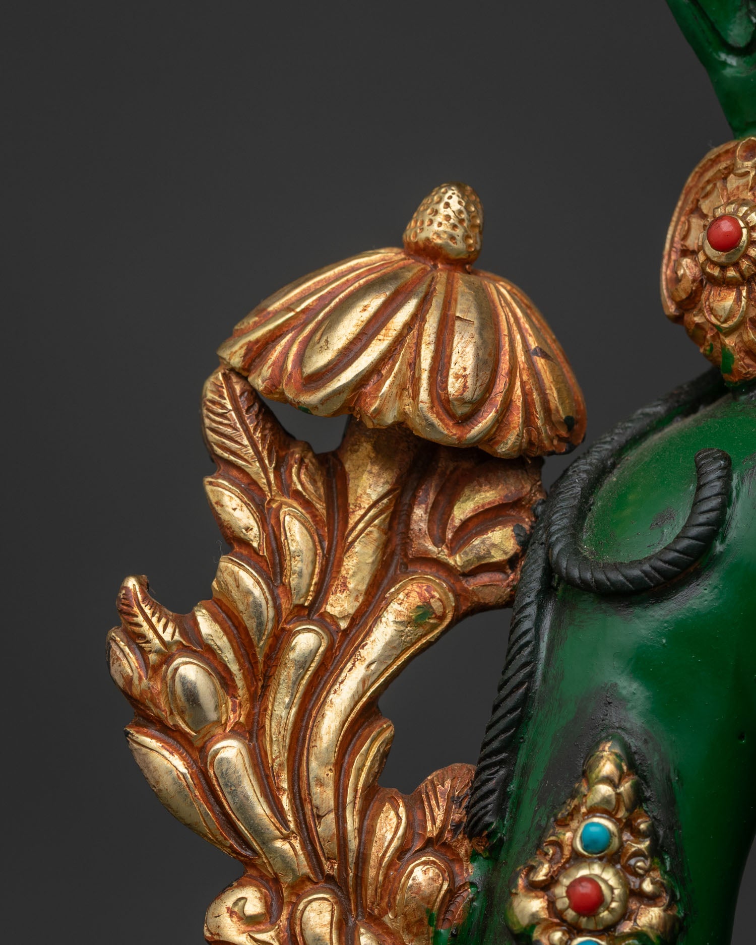 Goddess Green Tara Statue | Acrylic-Painted Compassion Deity Idol