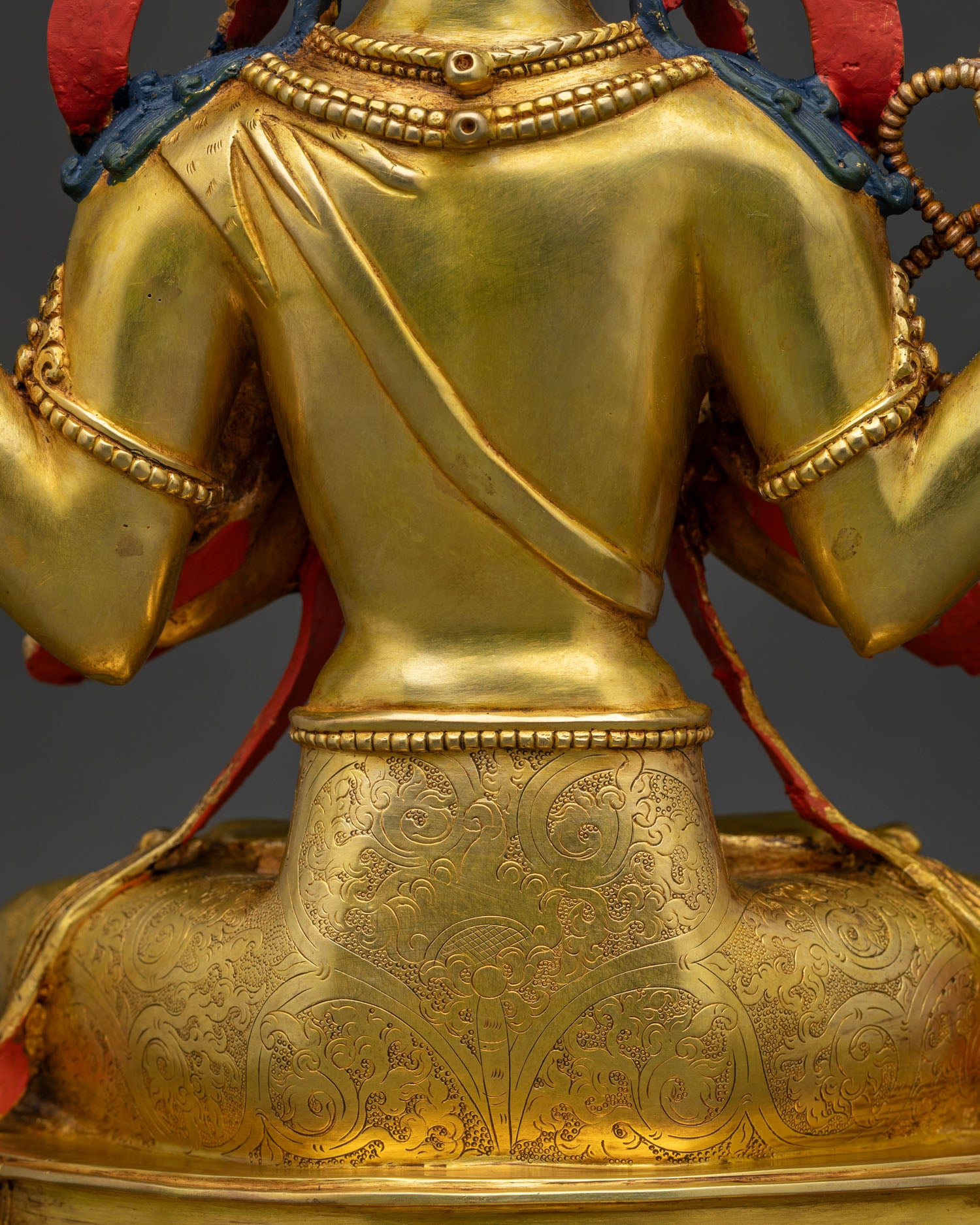 Four-armed Chenrezig Statue – 24K Gold Fire-Gilded Buddhist Sculpture