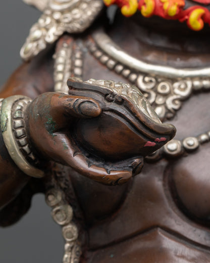 Fine Black Dzambhala Statue | Handmade Buddhist Treasure