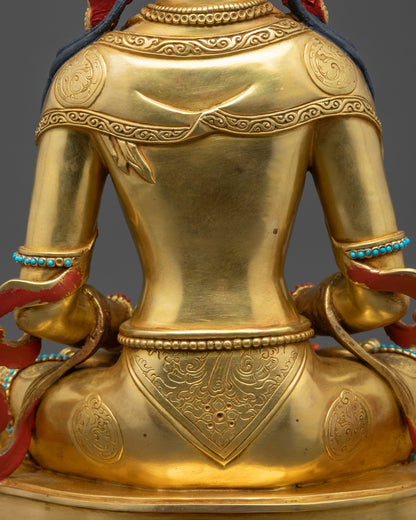 Nepalese Handmade Amitayus Sculpture | Statue for Longevity Blessings