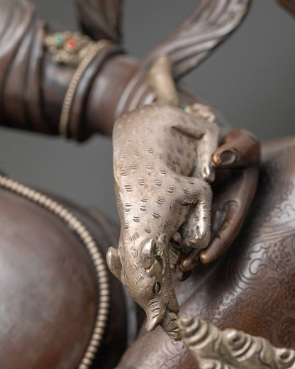 Chemically Oxidized Dzambhala Sculpture | Himalayan Buddhist Idol