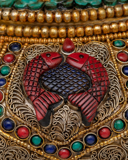 Decorated Buddhist Rice Pot | Handcrafted in Nepal