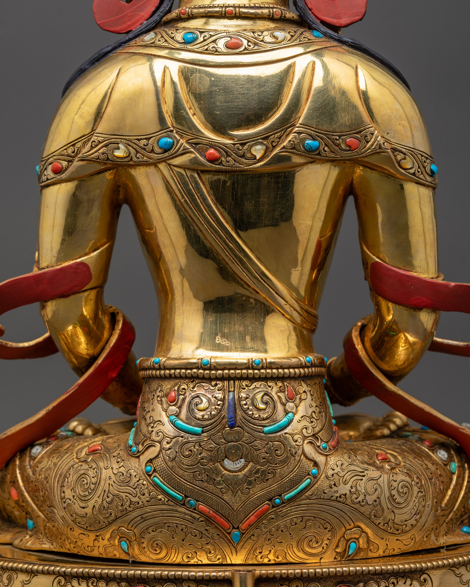 Golden Amitayus Sculpture | Long-Life Buddha Sculpture for Meditation