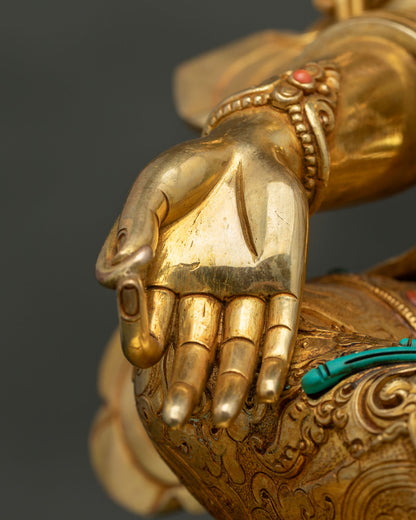 Large Green Tara Statue | Nepalese Lost-Wax Crafted Art