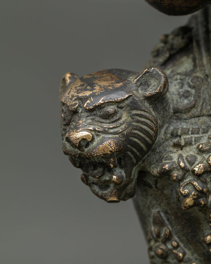 Sakya Mahakala Statue | Antique Finished Copper Buddhist Sculpture