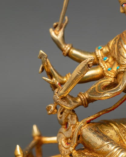 Golden Marichi Statue | Buddhist Goddess of Dawn Sculpture