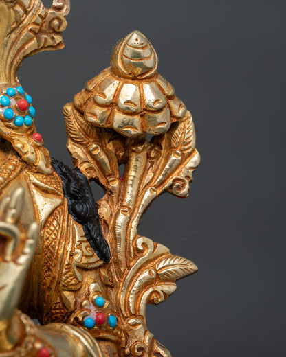 Green Tara Statue | Sacred Buddhist Deity Sculpture for Meditation