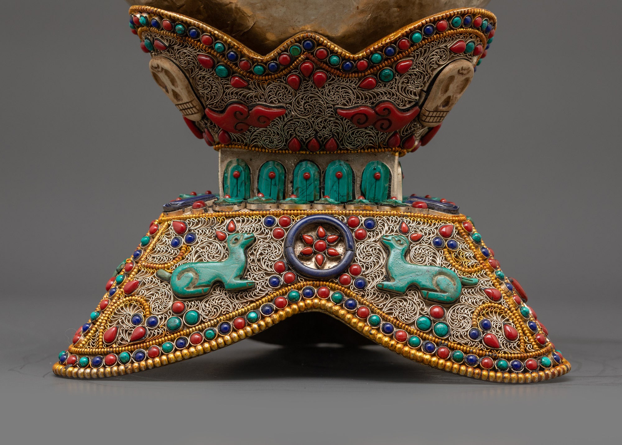Copper Tibetan Kapala | Skull Cup for Vajrayana Buddhist Ceremonies