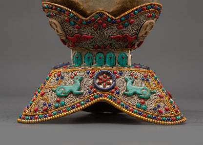 Copper Tibetan Kapala | Skull Cup for Vajrayana Buddhist Ceremonies