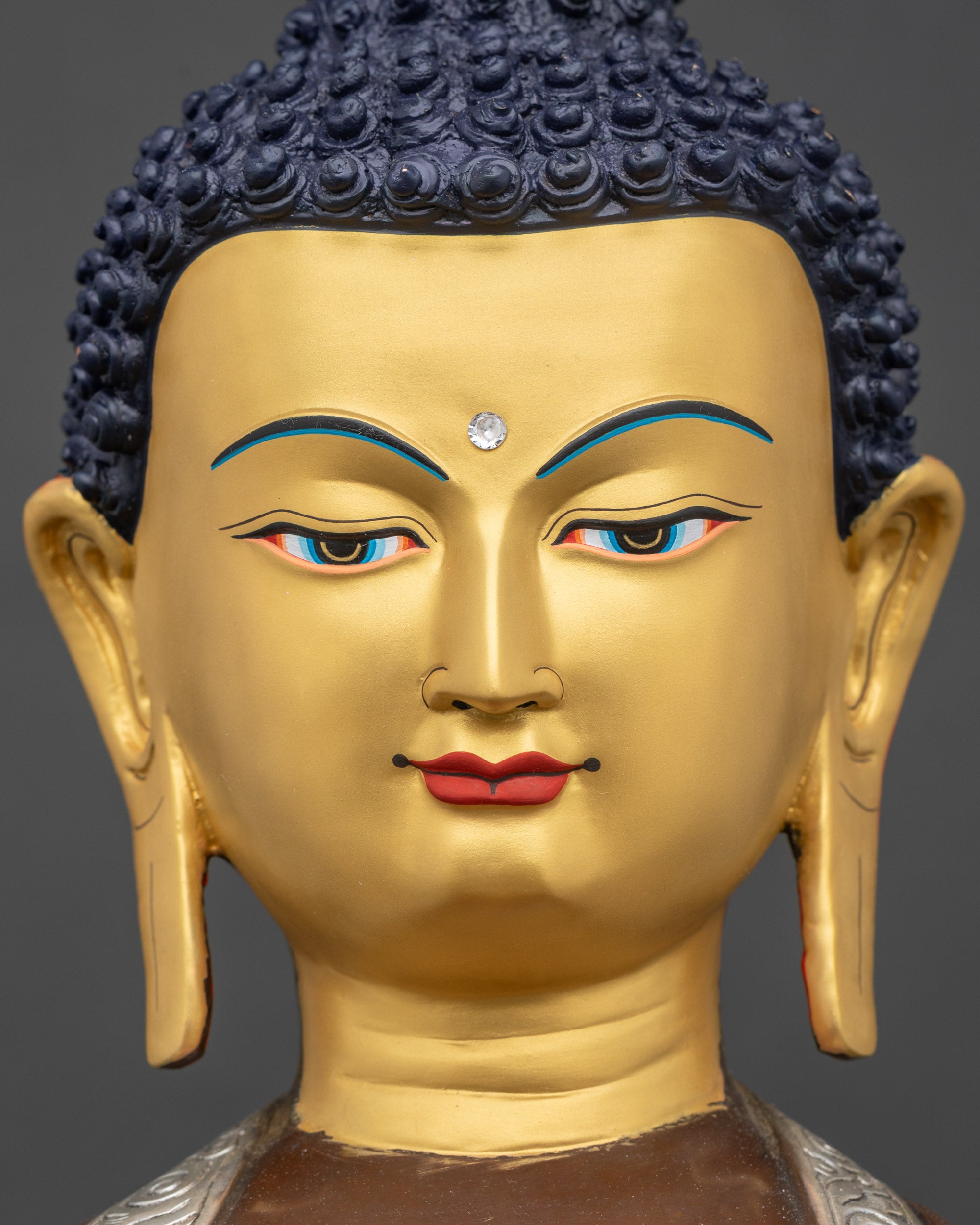 Enlightened Shakyamuni Buddha Sculpture | Nepalese Copper Artwork