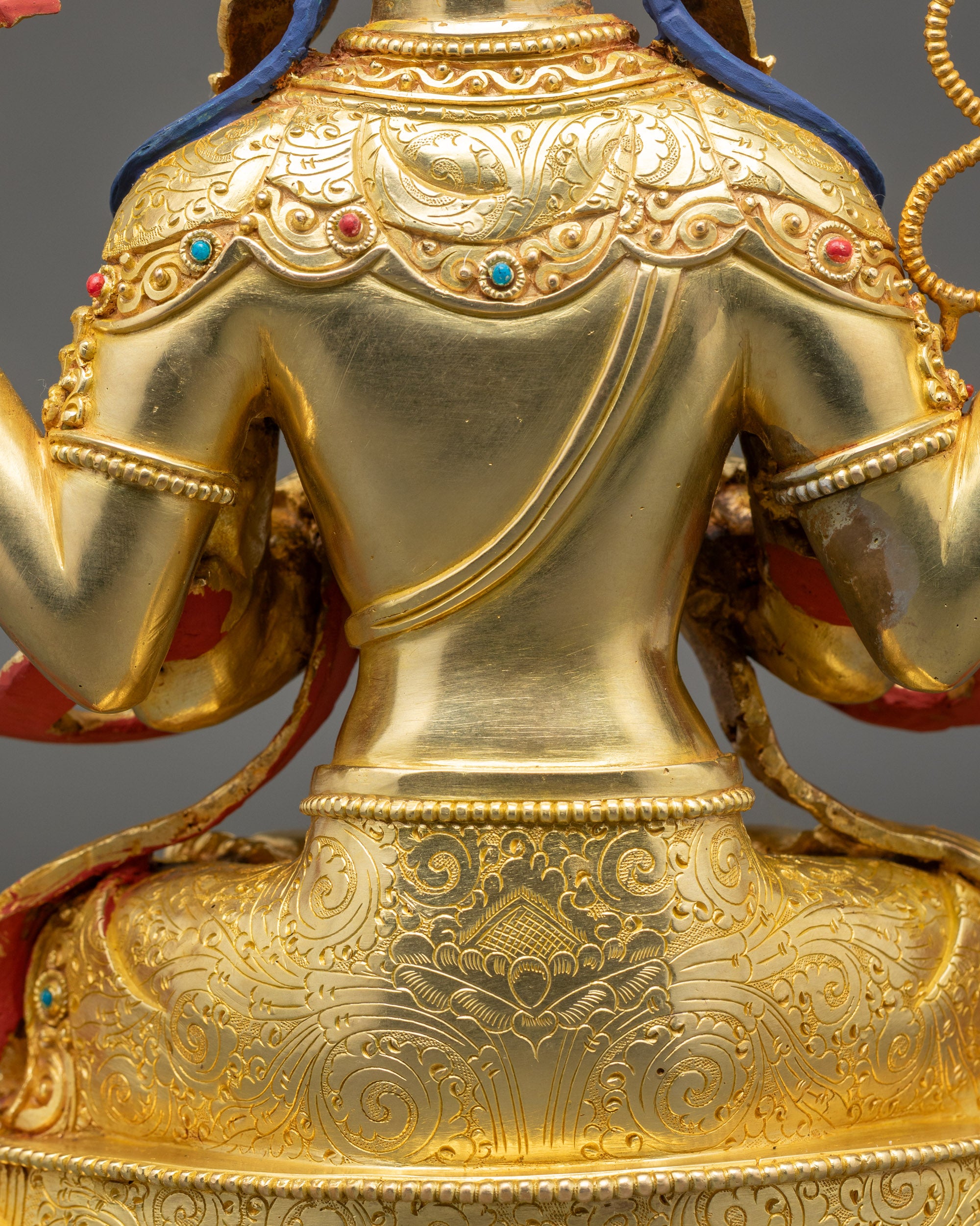 Chenrezig Avalokiteshvara Statue | Nepalese Sacred Copper Sculpture