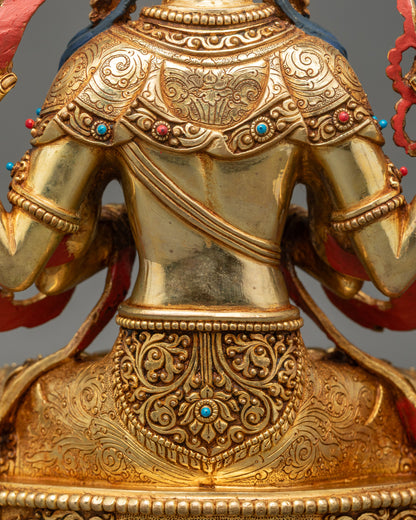 Chenrezig Statue | 24K Gold-Gilded Avalokiteshvara Sculpture