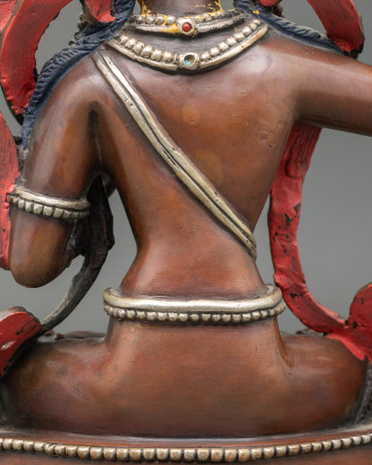Manjushri Statue | Nepalese Bodhisattva of Wisdom Copper Sculpture