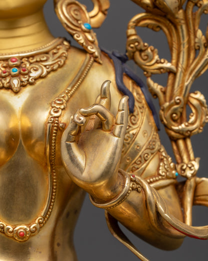 Premium Serene Green Tara Sculpture | Goddess of Mercy & Enlightenment