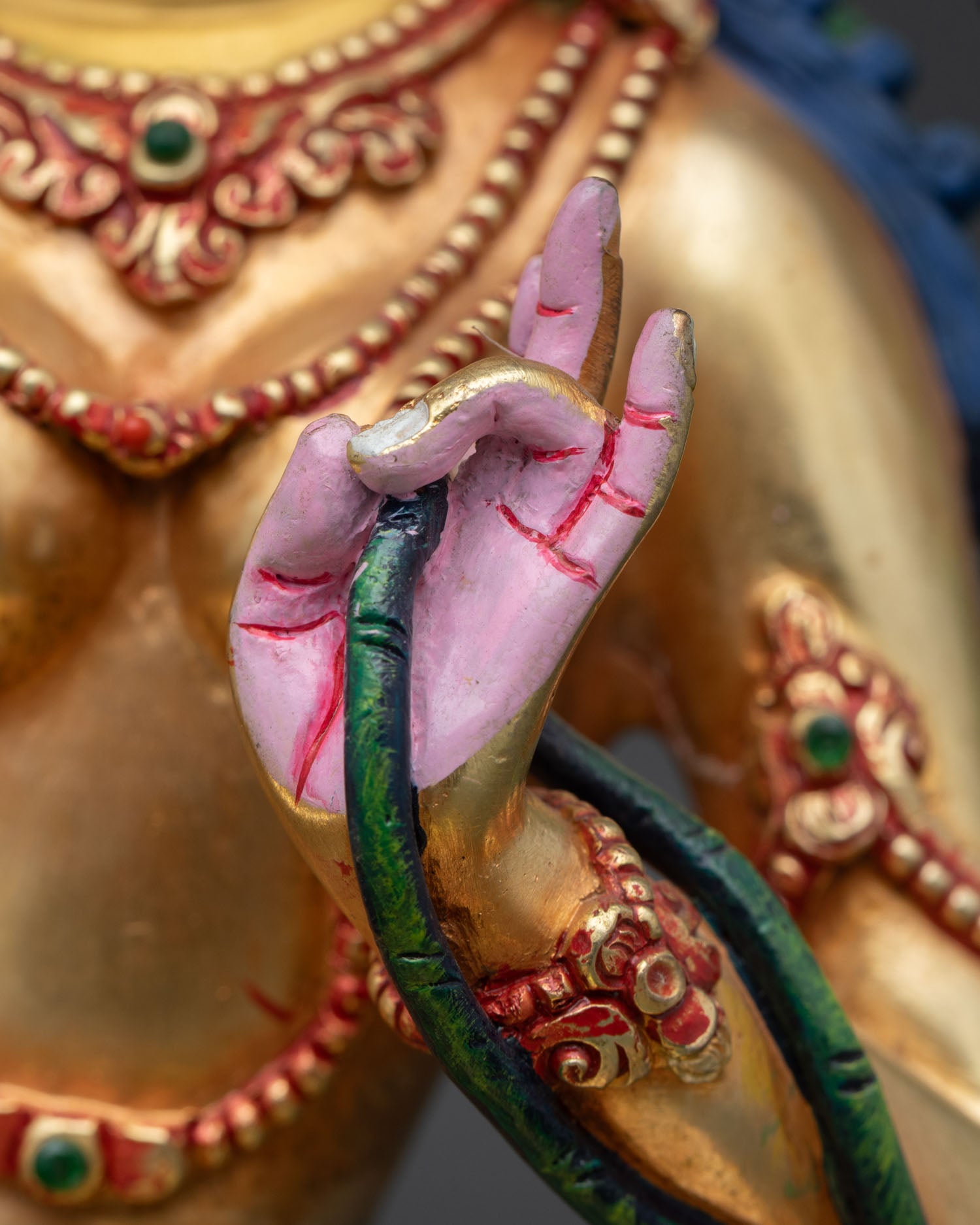 Multi-Colored Green Tara Statue | Goddess of Swift Compassion
