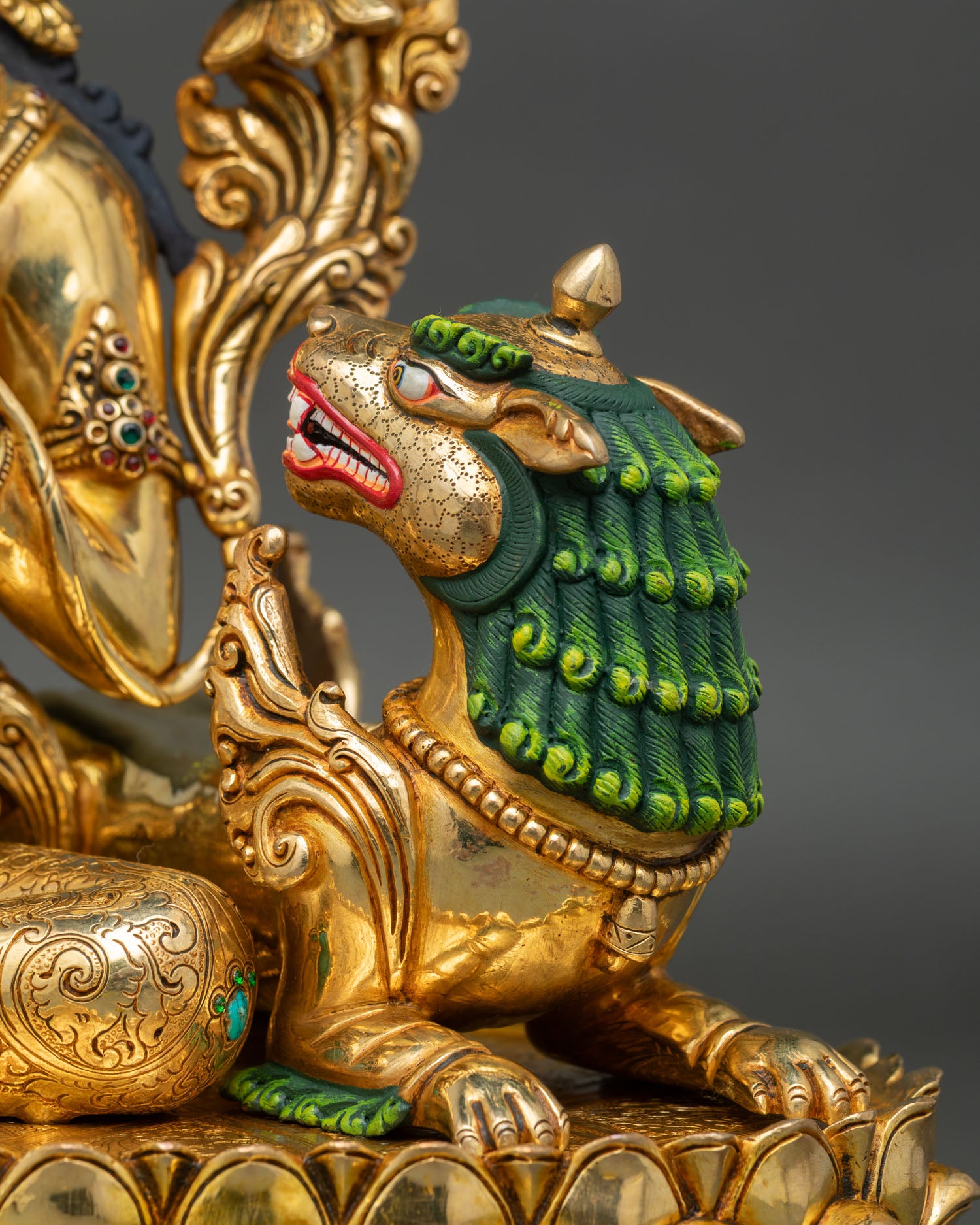 Premium Simhanada Manjushri Statue for Spiritual Practice