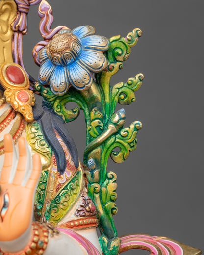 Tibetan White Sita Tara Statue | Buddhist Figurine for Sacred Spaces