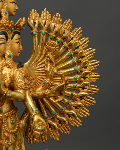 1000 Armed Chenrezig Statue | Handmade Tibetan Art