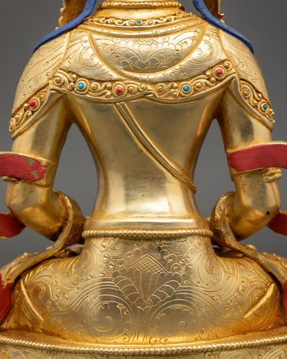 Traditional Amitayus Buddha Statue for Compassionate Blessing