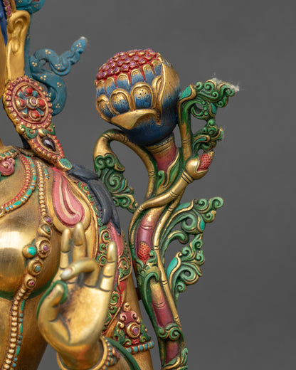 Green Tara Altar Statue | Tibetan Buddhist Icon of Compassion