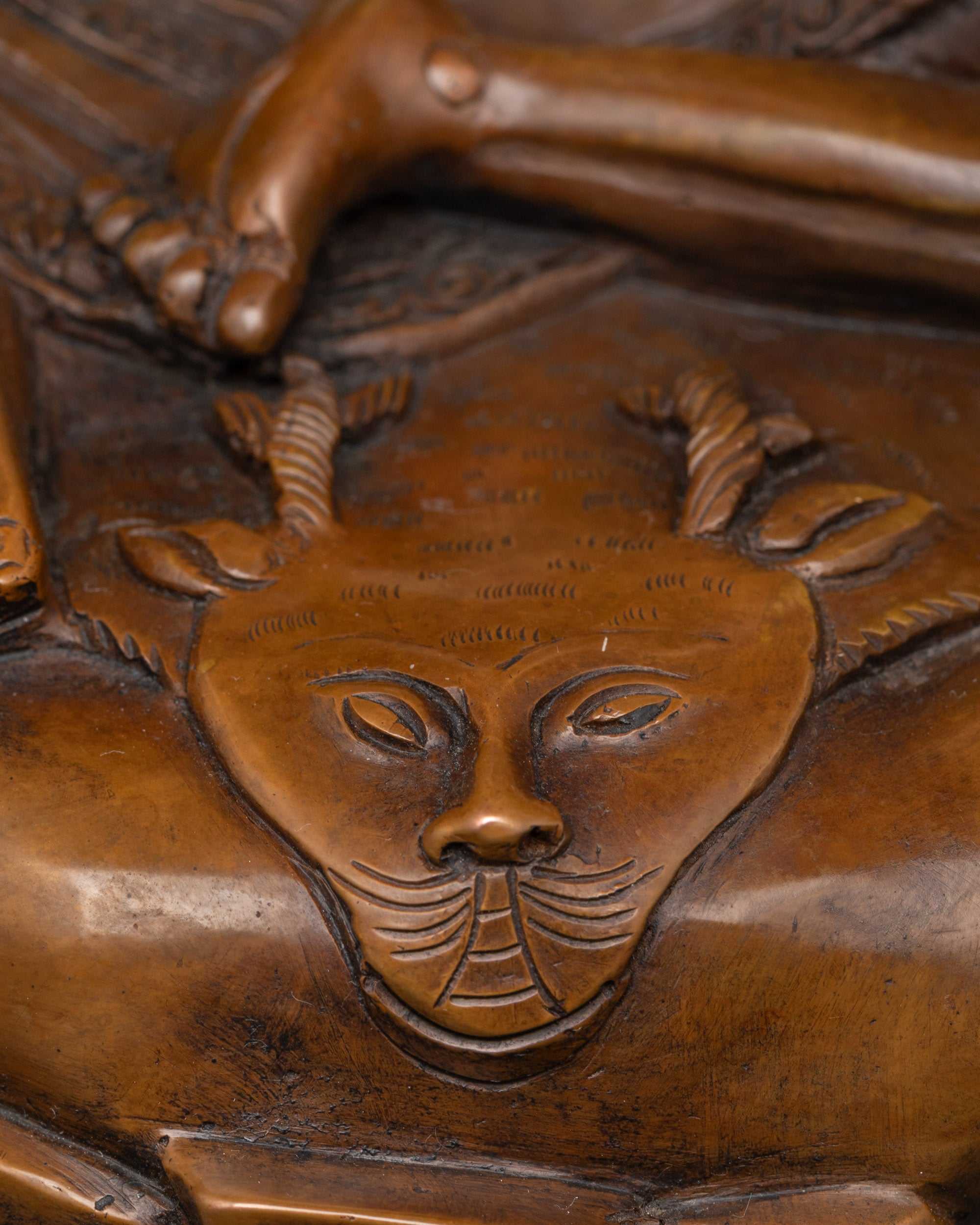 Oxidized Milarepa Statue | Tibetan Yogi in Cave Meditation Sculpture