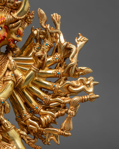 Buddhist Guardian Yamantaka Statue | Traditional Nepalese Artwork