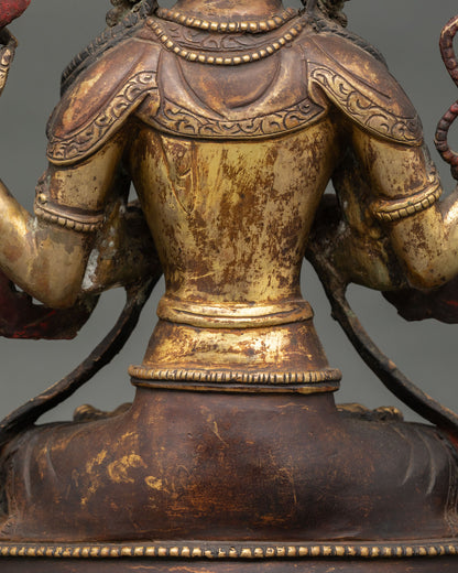 Chenrezig Statue | Handmade Copper Sculpture for Meditation