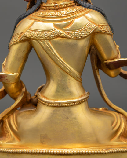 Handmade Vajrasattva Statue | Gold Fire-Gilded Nepalese Buddhist Icon