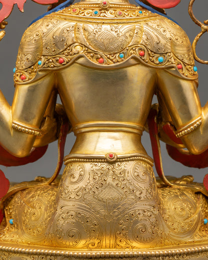 Nepalese Chenrezig Statue - The Buddha of Infinite Compassion
