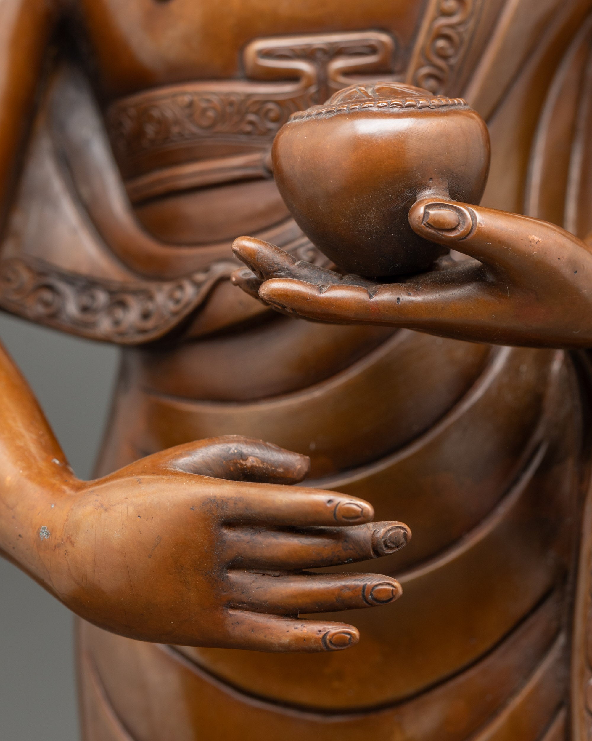 Hand-carved Sculpture of Buddha's Two Disciples