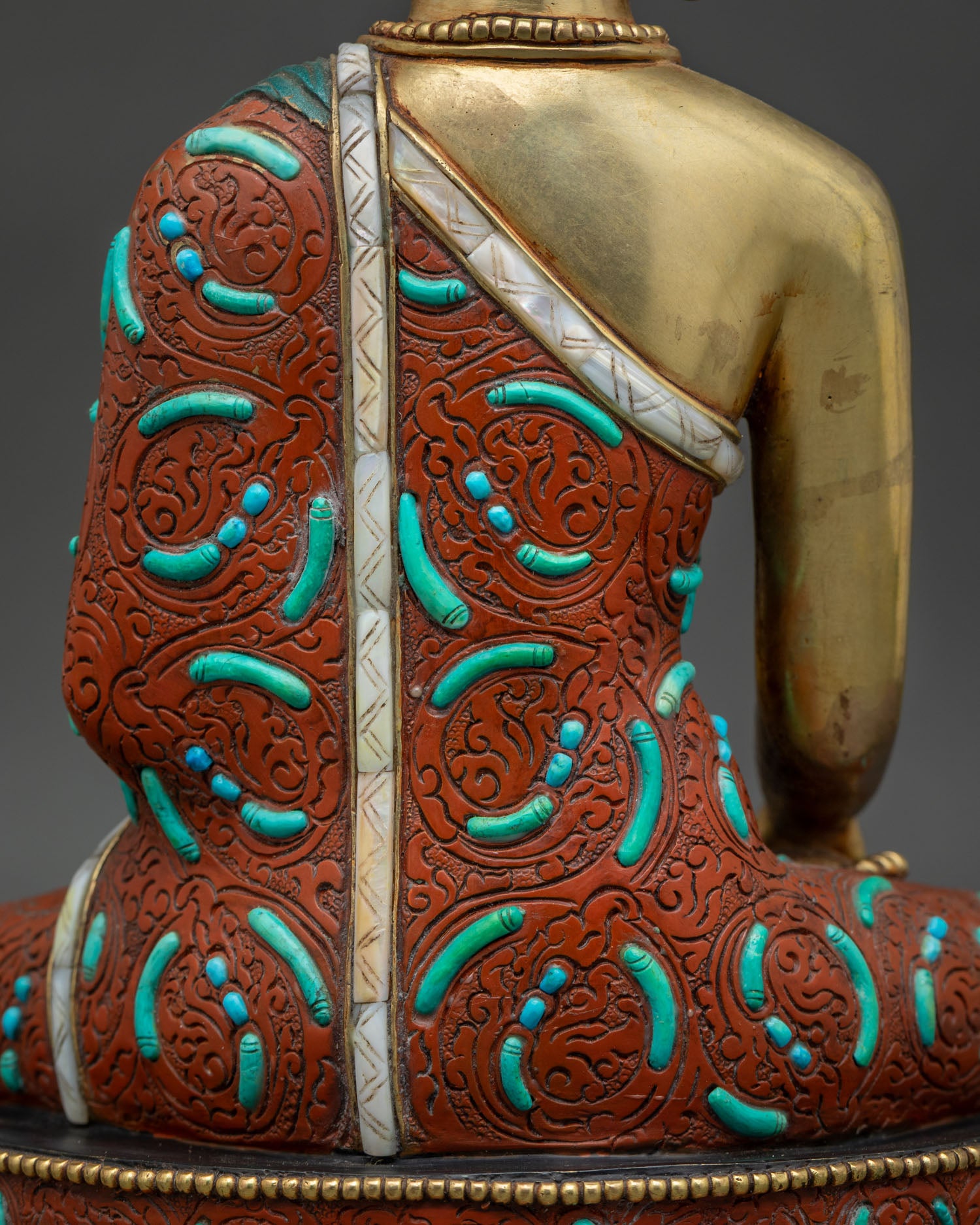Shakyamuni Buddha Statue | Gold Fire-Gilded Buddhist Sculpture