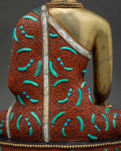 Shakyamuni Buddha Statue | Gold Fire-Gilded Buddhist Sculpture