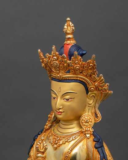 Copper Vajrasattva Statue | Gold-Gilded Deity for Meditation and Prayer