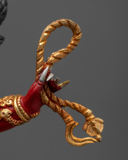 Red Dzambhala Sculpture | Handcrafted Tibetan Buddhist Wealth Deity