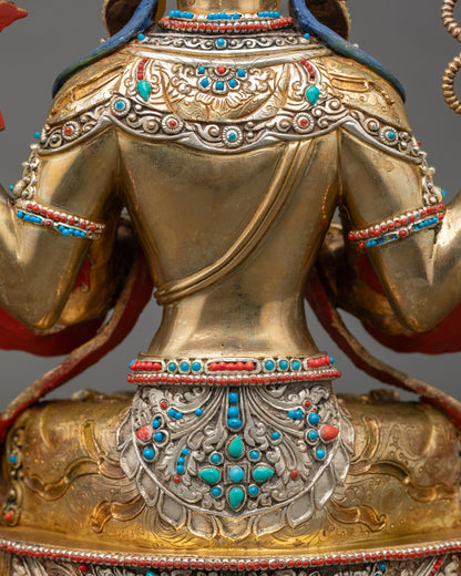 Avalokiteshvara Statue | Four-armed Compassionate Bodhisattva Sculpture