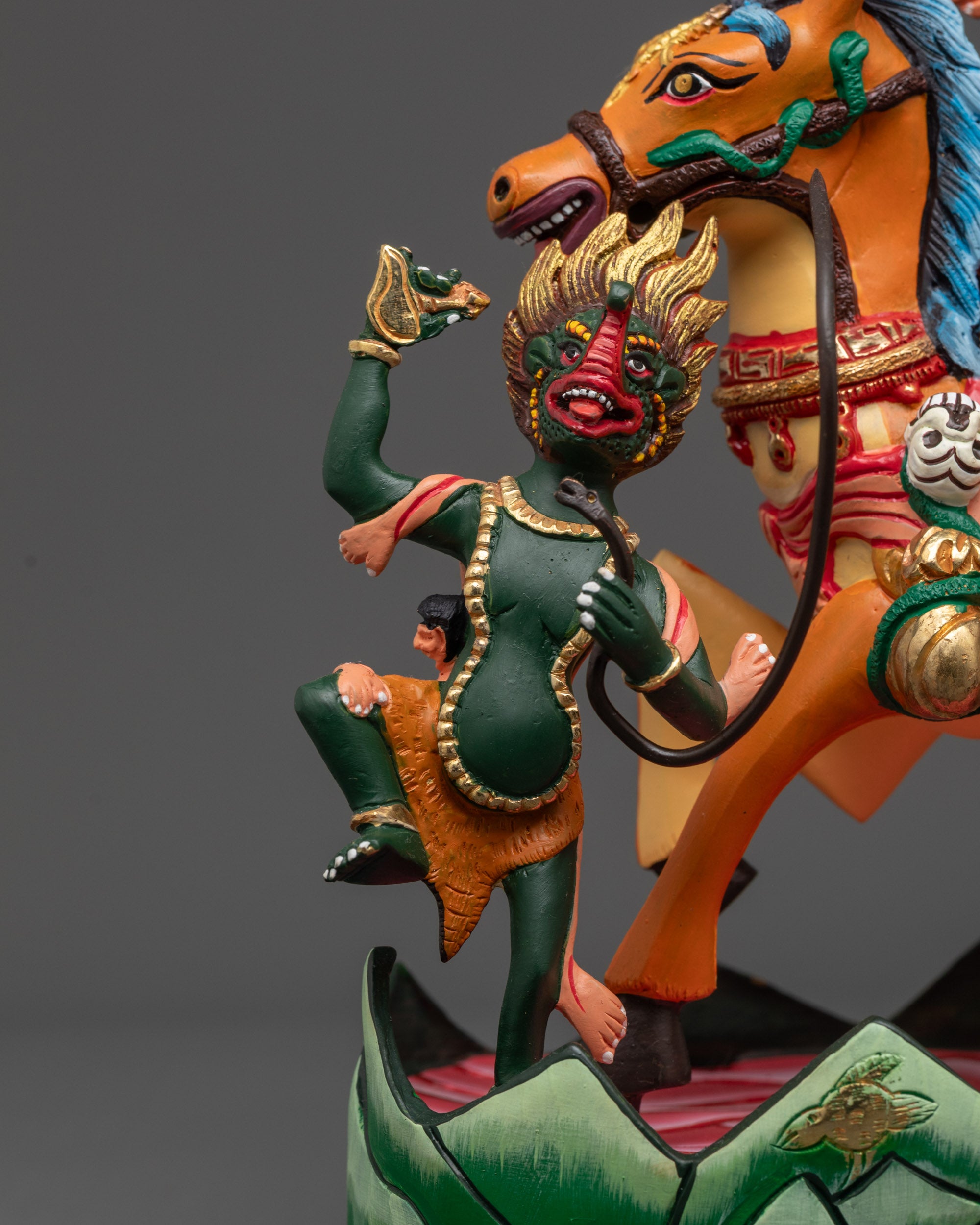 Wrathful Dharmapala Protector Palden Lhamo Statue | Nepalese Artwork