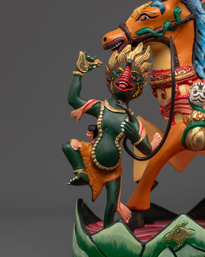 Wrathful Dharmapala Protector Palden Lhamo Statue | Nepalese Artwork