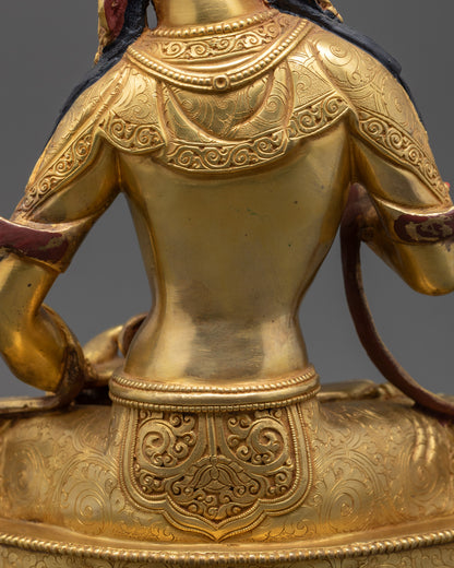Gold-Gilded Vajrasattva Statue | Handcrafted Tibetan Buddhist Artwork