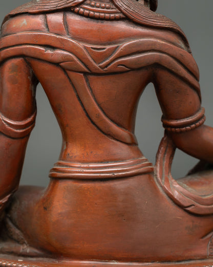 Elegant Lokeshvara Statue | Oxidized Copper Buddhist Sculpture