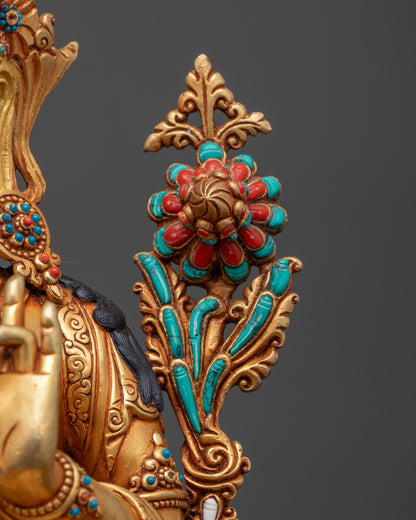 Authentic Green Tara Statue | Peaceful Buddhist Spiritual Decor & Gift