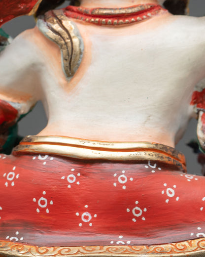 White Dzambhala Statue | Buddhist Prosperity Artwork