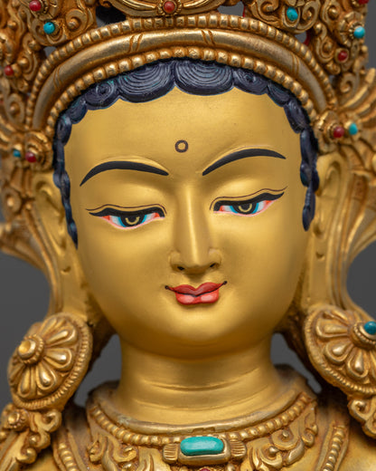 Wish-Fulfilling Red Tara Sculpture | Handmade Himalayan Buddhist Deity