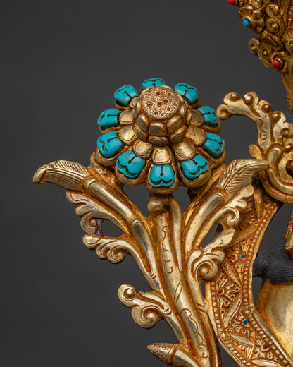 Buddhist Green Tara Statue — Traditional Nepalese Artistry