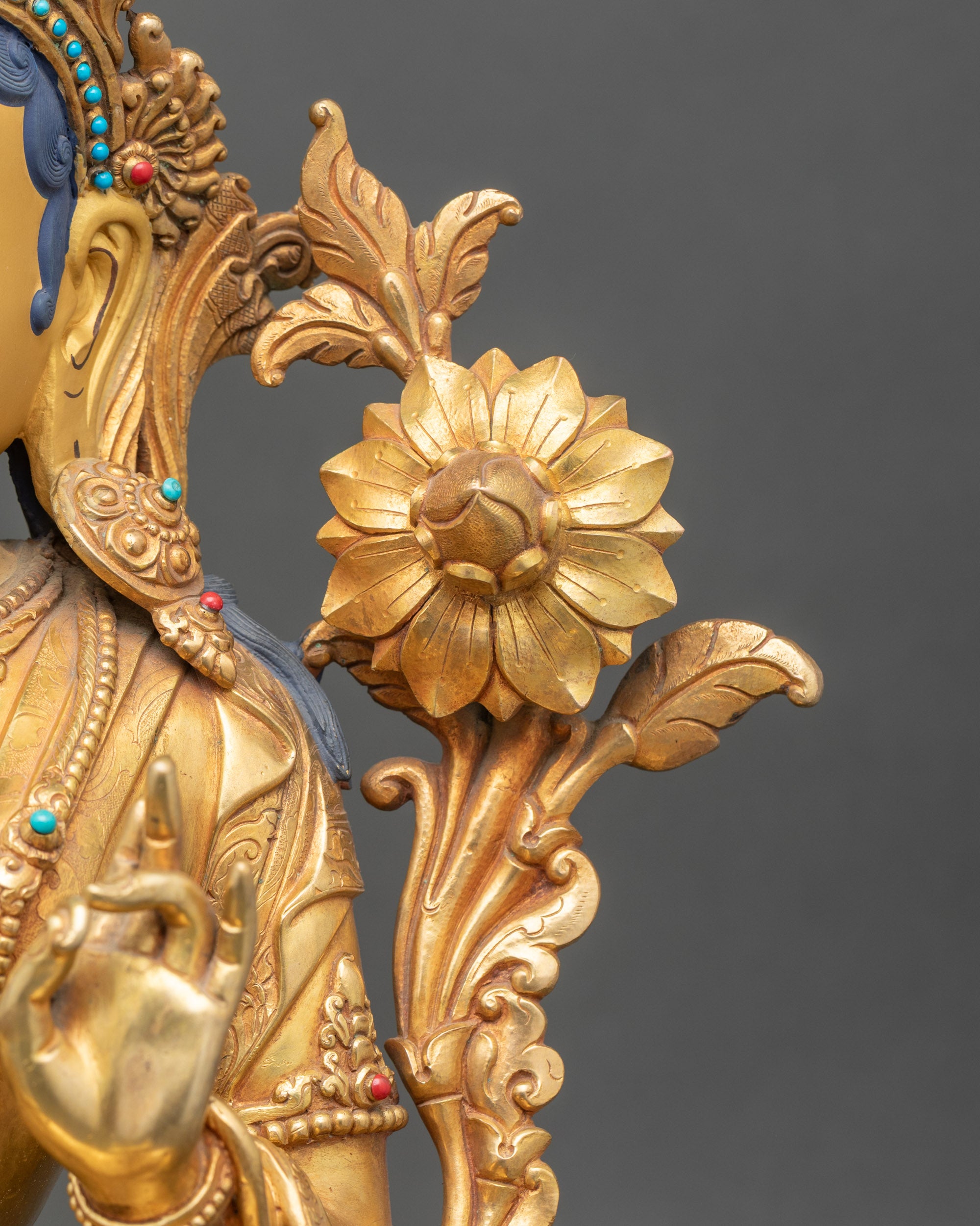 Green Tara Bodhisattva Statue | Traditional Himalayan Copper Sculpture