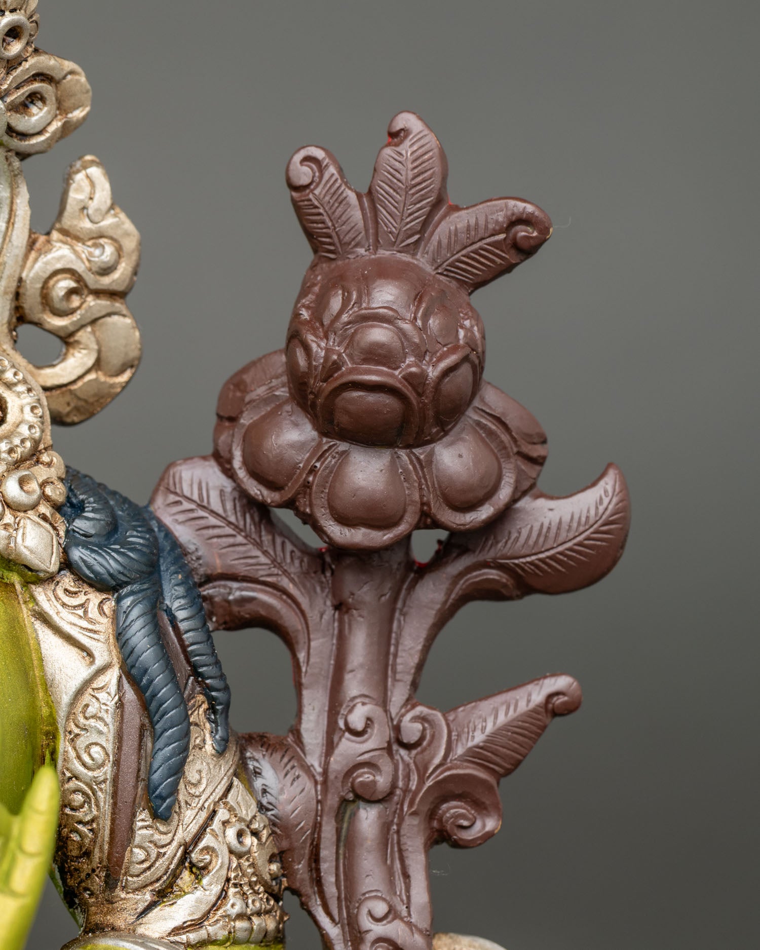 Green Tara Deity Statue | Hand-Painted Buddhist Figurine