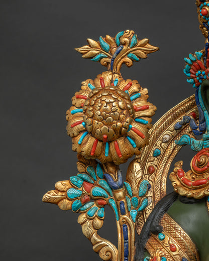 Large Green Jetsun Dolma Statue | Female Bodhisattva of Compassion