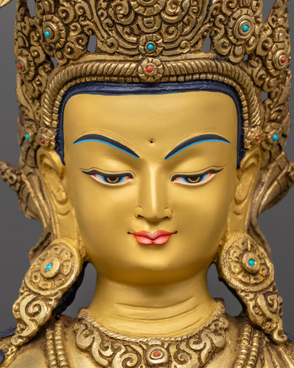 Premium Nepalese Manjushri Sculpture | Bodhisattva of Wisdom Idol