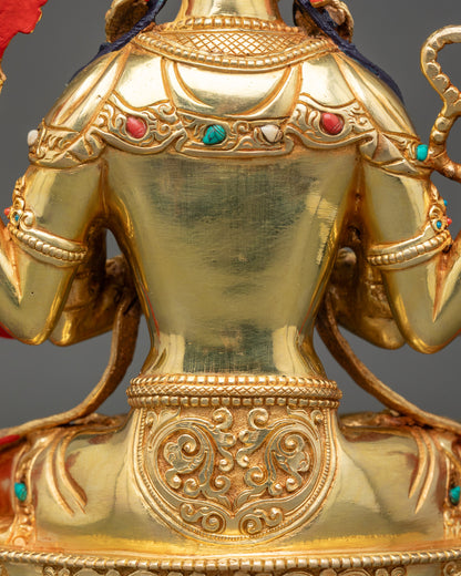 Spiritual Chenrezig Statue | Four-Armed Avalokiteshvara Sculpture