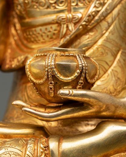 Shakyamuni Buddha | 24K Gold-Fire Gilded Copper Sculpture