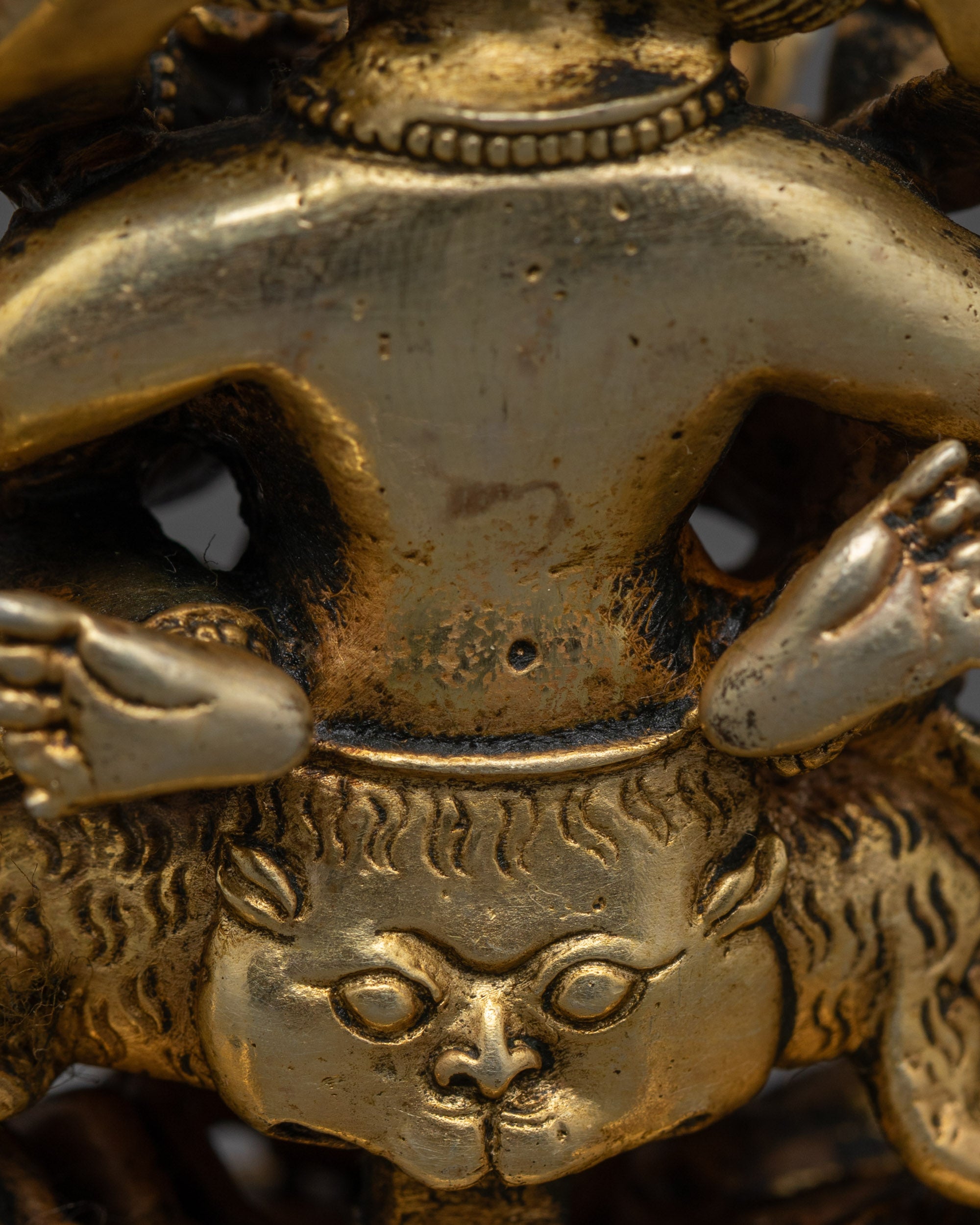 Nepalese Four-Armed Mahakala Statue | Tibetan Protector Deity